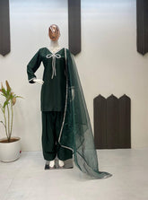 Exclusive French Creape Green Color  Salwar Suit